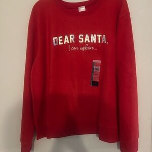 No Boundaries Red Crew Neck Sweater